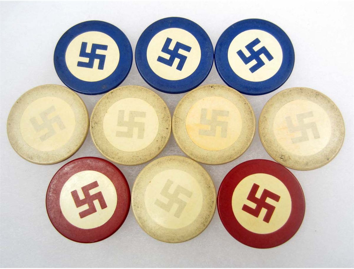 GROUP OF 10 GERMAN NAZI POKER CHIPS