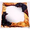 Image 1 : "Bear" -  Hand Carved Wood Mirror
