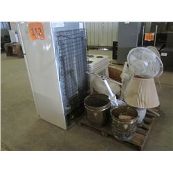 PLANTERS / STANDING FAN / ELECTRIC STOVE / WOODEN CHAIRS /