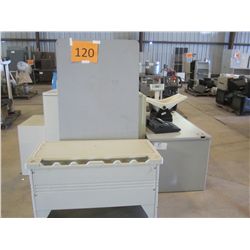 TYPEWRITER / TV CART / DOUBLE PEDETAL DESK / WORK TABLE /CABINETS /SCALE