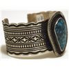 Image 2 : Navajo Spider Web Kingman Turquoise Sterling Silver Cuff Bracelet - Harold Joe