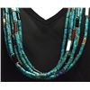 Image 2 : Navajo Turquoise & Multi-Stone 7-Strand Sterling Silver Necklace - Tommy Singer