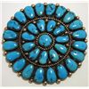 Image 1 : Old Pawn Zuni Sleeping Beauty Turquoise Sterling Silver Pin - Robert & Bernice Leekya