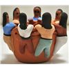 Image 1 : Navajo 7-Child Storyteller Bowl Pottery - Eva Plummer