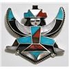 Image 1 : Old Pawn Multi-Stone Knifewing Kachina Sterling Silver Pin - M