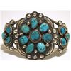 Image 1 : Old Pawn Navajo Morenci Turquoise Sterling Silver Cuff Bracelet - Henry Sam