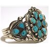 Image 2 : Old Pawn Navajo Morenci Turquoise Sterling Silver Cuff Bracelet - Henry Sam