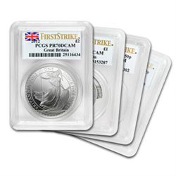 2012 4-coin Silver Britannia Set - PR-70 PCGS DCAM (FS)