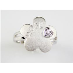 Sterling Diamond Chip "Hope" Ring