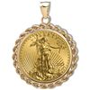 Image 1 : 2012 1 oz Gold Eagle Pendant (Rope-Prong Bezel) 14KT