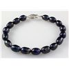 Image 1 : 102.1CTW 7" BLACK FRESHWATER PEARL BRACELET METAL LOCK