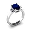 Image 1 : Sapphire 2.20 ctw Diamond Ring 14kt White Gold