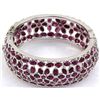 Image 1 : Ruby Bangle Bracelet 92.5 Sterling Silver 54 Grams Diam