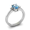 Image 1 : Aqua Marine 0.75 ctw Diamond Ring 14kt White Gold