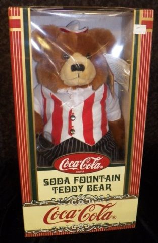 coca cola soda fountain teddy bear