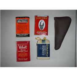 Pipe Tobacco Tins and Pouch