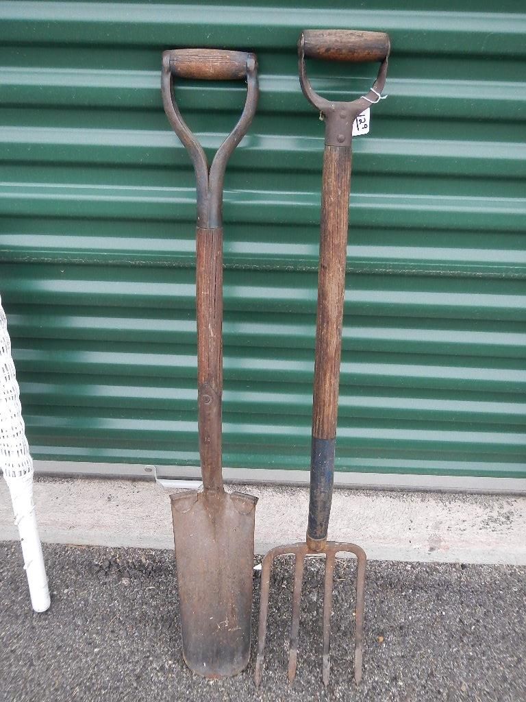 Antique Pitch Fork and Shovel