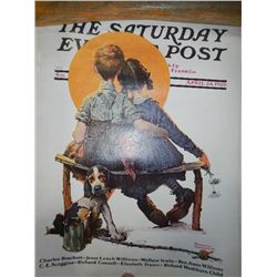 6 Saturday Evening post & 4 Cat prints 1 money