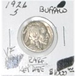 1926-S BUFFALO NICKEL RED BOOK VALUE IS $1000.00 *EXTREMELY RARE VERY FINE GRADE*!!