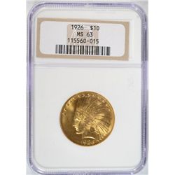 1926  $10 Gold  NGC63  est $1275-$1300