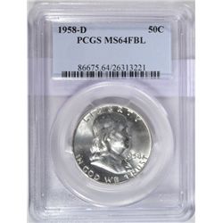 1958D  Franklin half $  PCGS64FBL  PCGS price guide = $36