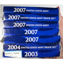 Group of proof sets,some boxes damaged :2003-2004-5 10 pc 2007