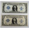 Image 1 : 2  1923  $1 silver certificate   XF/AU and a fine