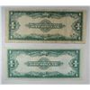Image 2 : 2  1923  $1 silver certificate   XF/AU and a fine