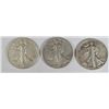 Image 1 : 1941-S, 42-S, & 43 WALKING LIBERTY HALVES.
