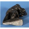 Image 4 : Levi Qumaaluk Sculpture of a Mother with a Child, Blowing up a Seal Skin Float - Povungnituk 1-30989
