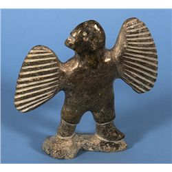 Spirit Figure Sculpture by Yukee Nookiguak (1948-) - Broughton Island 8 1/4" H. 8 1/4" W.  Good Cond