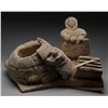 Image 1 : Sculpture of an Inuk Building an Igloo by Pauloosie Karpik - Pangnirtung 24" L. 14" H.  Good Conditi