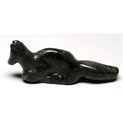 Arctic Fox Sculpture by Johnny Inukpuk - Inukjuak 7" L.  Good Condition