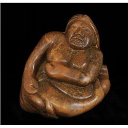 Abraham Anghik Ruben Sculpture of a Woman, Child, Raven, Beluga, Bear Cub and Walrus 22 1/2  H. 21 
