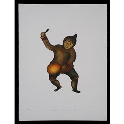 Inuit Print "Celebration" by Enook Manomie 1982  22"x 29"  Good Condition