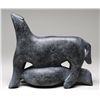 Image 1 : Beluga and Arctic Fox by Silas Ilungiayuk Miki (1944-) Eskimo Point 8" L. 7" H. Good Condition