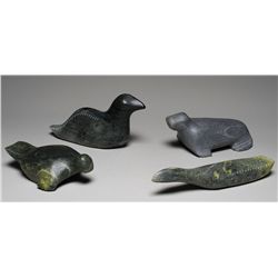 Four Sam Toon Bird and Seal Sculptures 8 1/2" L. - 11" L.  All in Good Condition