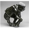 Image 1 : Hunter with Seal Carving - Unsigned - Cape Dorset 16" H. 17" L.  Good Condition