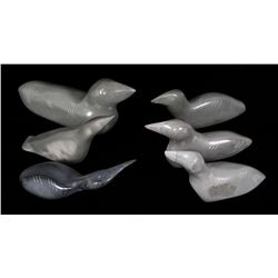Six Loon Carvings by Various Sanikiluaq Artists Including Moses Takatak Family 82" L. - 10" L.  All