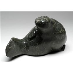 Seal Sculpture by Parnee Peter E7-1310 - Cape Dorset 9" H. 14" L.  Good Condition