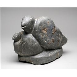 Sculpture of Two Birds by Qikuk - Baker Lake 12" H. 10 1/4" W.  Good Condition