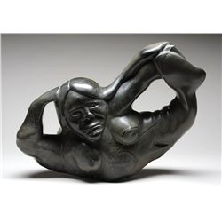 Sedna Sculpture by Nuna Parr (1949-) - Cape Dorset 20 3/4" L. 12" H.  Good Condition