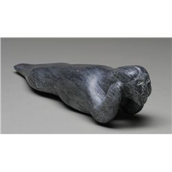 Sedna Sculpture by Kasuradjuk Asheuak - Pangnirtung 12 1/2" L. 3 1/2" H.  Good Condition