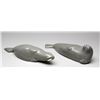 Image 1 : Walrus Carving by Simon A. 14" L. 3 1/2" H. and Lucassie Appaqaq Walrus Carving 13" L. 4 1/4" H.   B