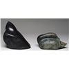 Image 2 : Bird Sculpture by Johnassie Emikotailuk - Sanikiluaq 7" H. 7 1/2" W. and a Goose Sculpture by Kooyou