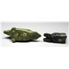 Image 3 : Two Seal Carvings by Sam Toon - Cape Dorset, 6" L. - 9 1/2" L.  Good Condition