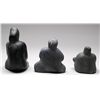 Image 2 : Three Toona Iquliq Carvings of Inuk Figures - Baker Lake, 7" H. 4" W., 4 1/4" H. 4" W. and 5 1/2" H.