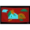 Image 1 : Applique Wall Hanging of Traditional Arctic Life by E. Kavik - Rankin Inlet 30"x 56"  Good Condition