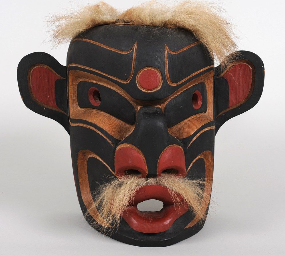 Kwakwaka'wakw Carved Tsonoqua Mask, Dance Rigged 12