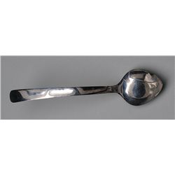 Haida Silver Spoon with Incised Owl Design by Sharon Hitchcock 7 GMS 5 1/8  L.  Fine Condition